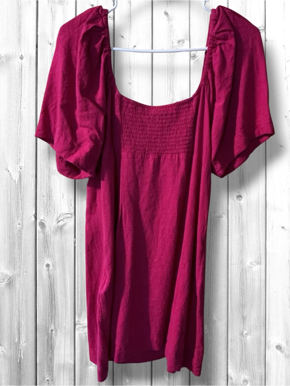 🌹a new day Berry Pink Puff-Sleeve Mini Dress - Picture 2 of 4